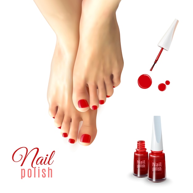 Bezpłatny wektor pedicure nail polish