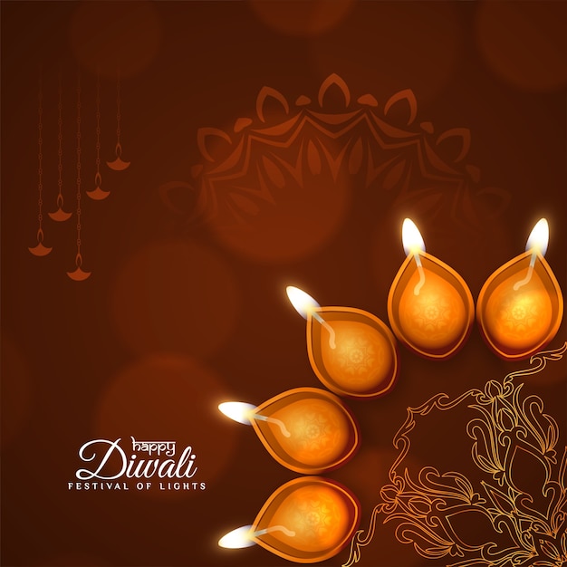 Bezpłatny wektor piękna ilustracja tła festiwalu happy diwali