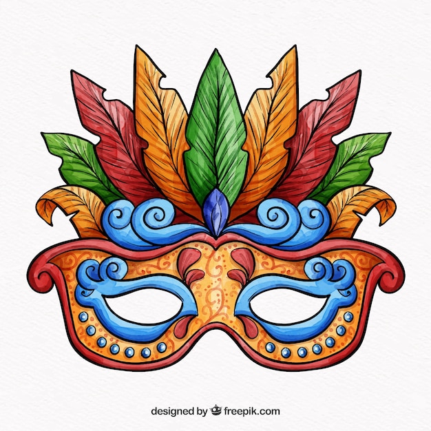 Piękna Kolorowa Karnawał Maska