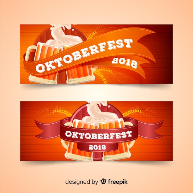 Piękne Banery Oktoberfest