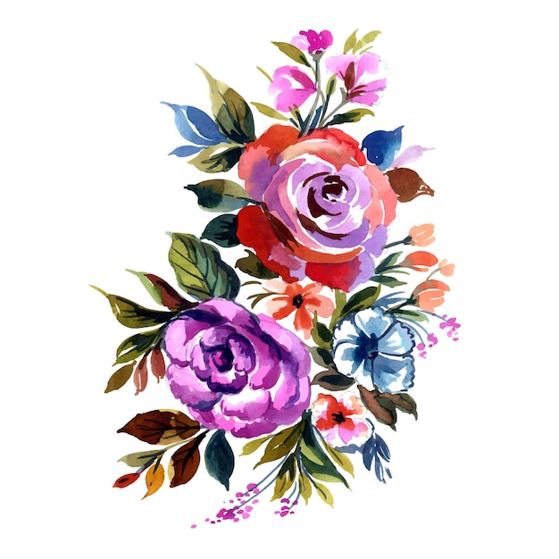 Bezpłatny wektor piękne dekoracyjne kolorowe tło bukiet kwiatów bunch