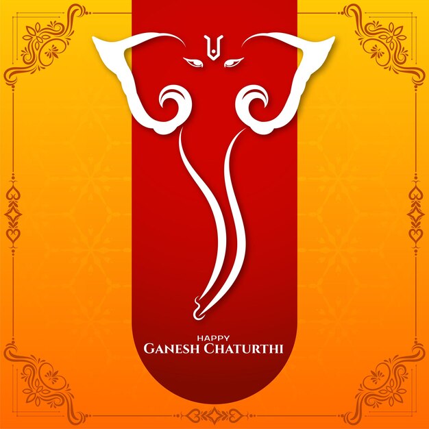 Piękne Eleganckie Tło Festiwalu Happy Ganesh Chaturthi