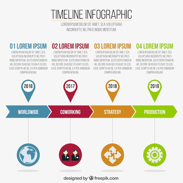 Bezpłatny wektor piękne infografiki z harmonogramem