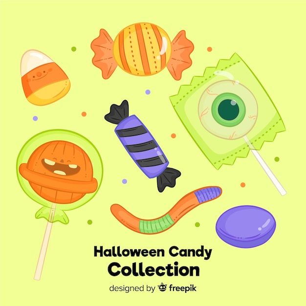 Piękne Ręcznie Rysowane Kolekcja Cukierki Halloween