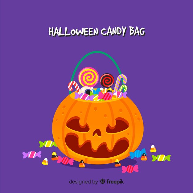 Piękne ręcznie rysowane torby halloween candy
