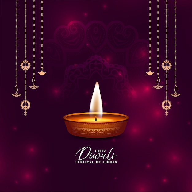 Piękne Tło Z Okazji Festiwalu Happy Diwali Z Diya