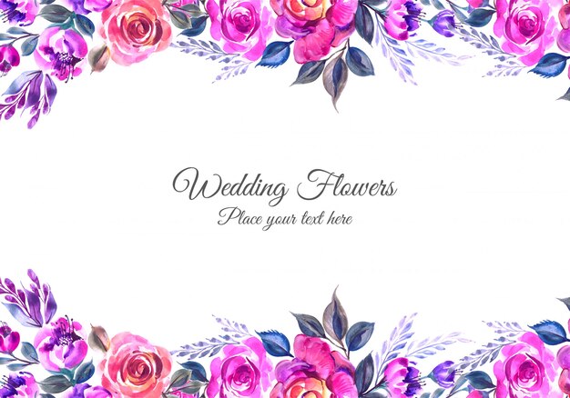 Piękne wesele zaproszenie z kwiatami