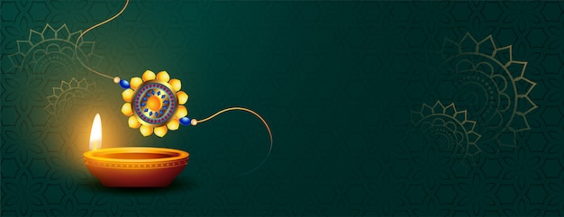 Piękny Banan Raksha Bandhan Z Diya I Rakhi