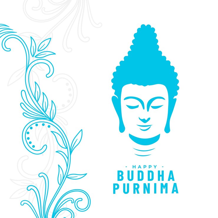 Bezpłatny plik Wektor piękny budda purnima tło z kwiecistą dekoracją