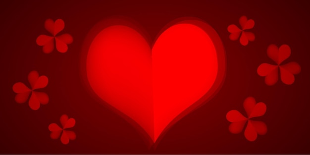 Piękny czerwony miłość Walentynki transparent tło uniwersalny 3D efekt szkła serca