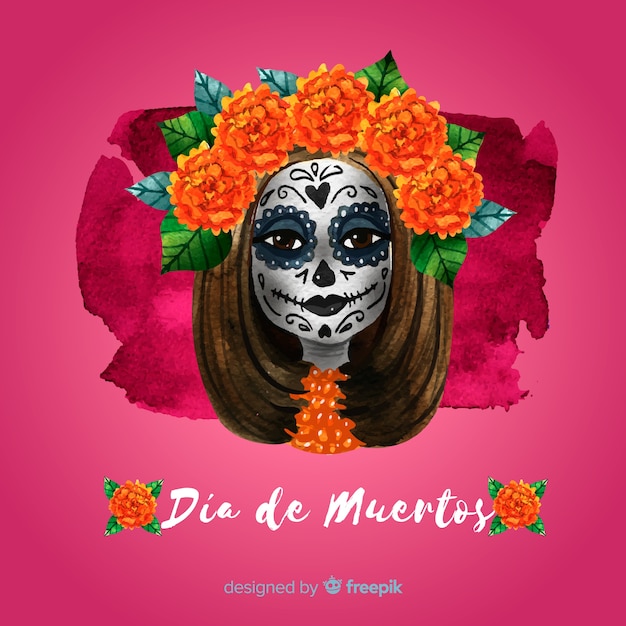 Bezpłatny wektor piękny dia de muertos tło