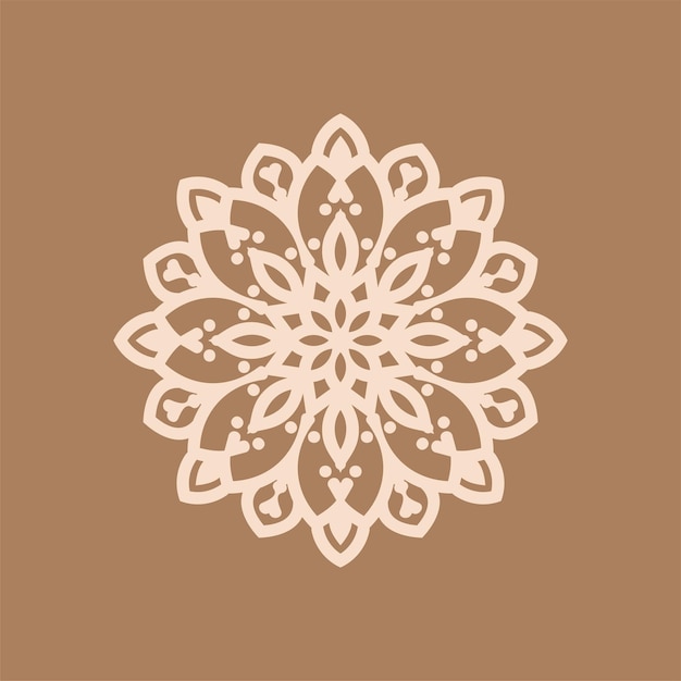 Bezpłatny wektor piękny elegancki projekt mandali brązowe tło