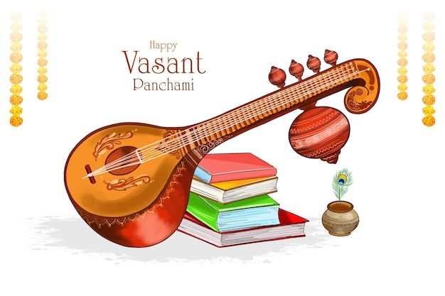 Bezpłatny wektor piękny indyjski festiwal vasant panchami tło karty