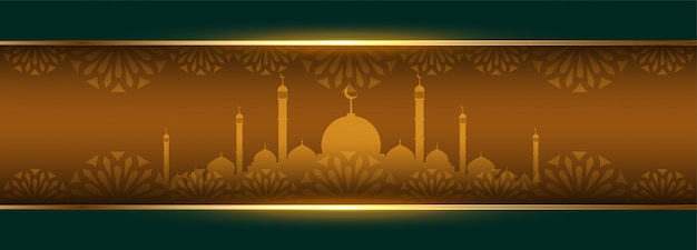 Bezpłatny wektor piękny islamski projekt eid festiwalu banner premium