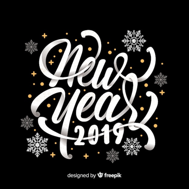 Bezpłatny wektor piękny nowy rok 2019 napis tło