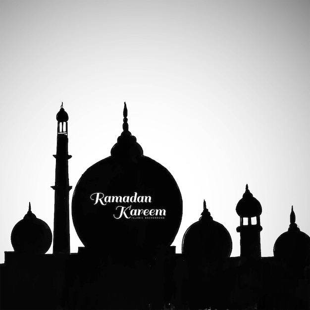 Piękny projekt karty meczetu religijnego ramadan kareem islamskiego festiwalu