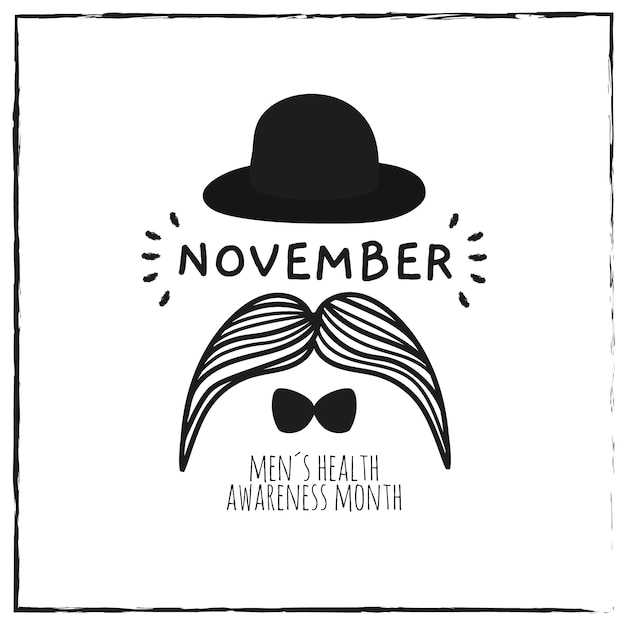 Piękny Ręcznie Rysowane Skład Movember