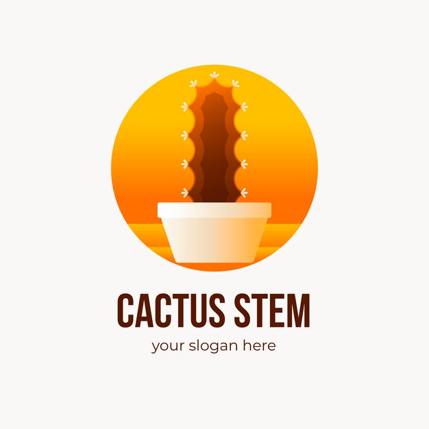 Bezpłatny wektor piękny szablon logo kaktusa
