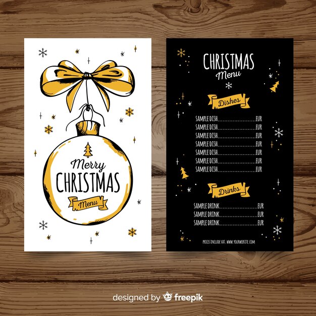 Piękny szablon menu świąteczne akwarela