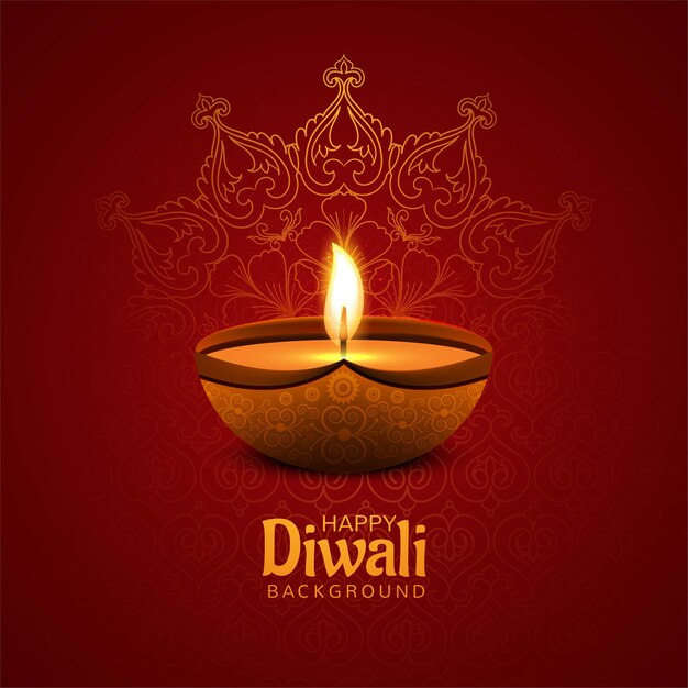 Piękny szczęśliwy festiwal diwali tło karty