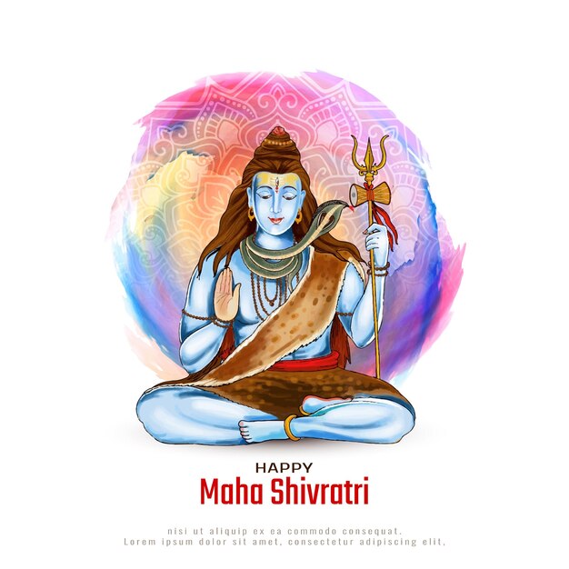 Piękny Szczęśliwy Maha Shivratri Indyjski festiwal hinduski świętowanie powitanie tło