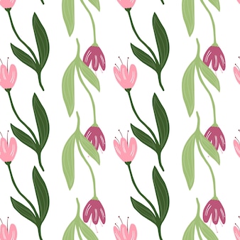 Piękny tulipan wzór na białym tle. tapeta natura.
