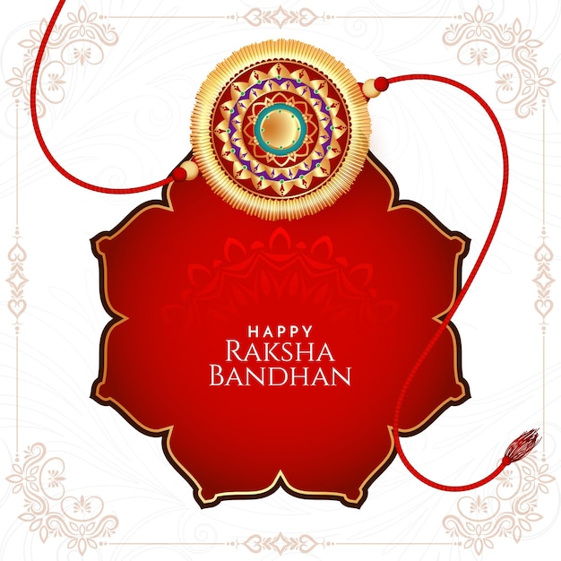 Bezpłatny wektor piękny wektor projektu karty festiwalu happy raksha bandhan hindu