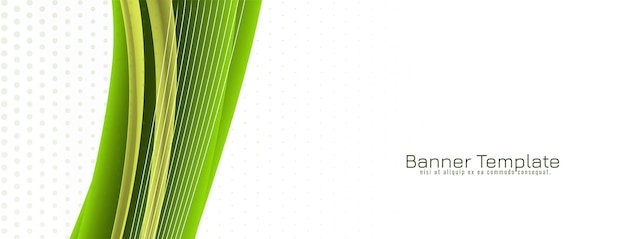 Piękny Zielony Kolor Falowy Nowoczesny Projekt Banera