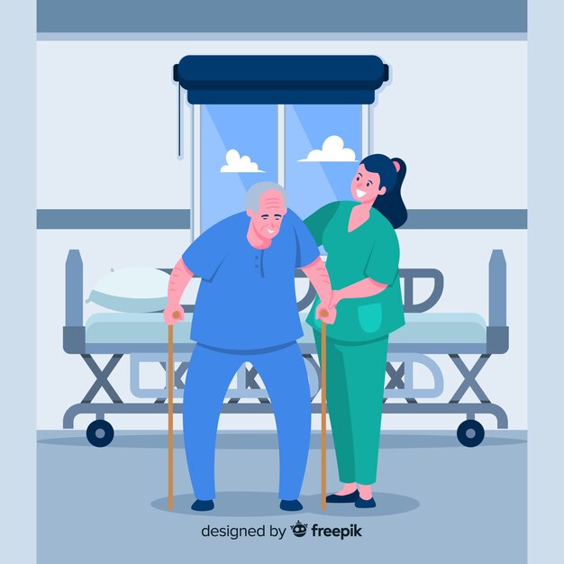 Pielęgniarka wyciągnąć rękę, dbając o pacjenta