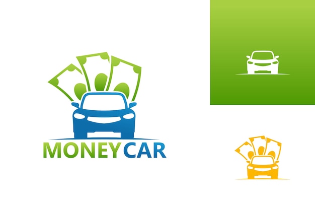 Pieniądze samochód logo szablon wektor projektu, godło, koncepcja projektu, kreatywny symbol, ikona