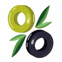 Bezpłatny wektor pierścienie i liście oliwek