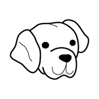 Pies twarz doodle labrador retriever głowy pies rasy ręcznie rysowane stockowa ilustracja wektorowa weterynarza