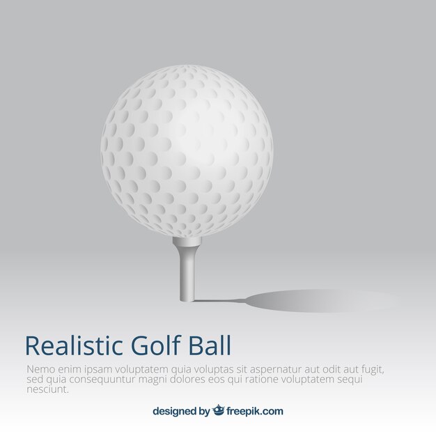 Piłka golfowa na trójniku w realistycznym stylu
