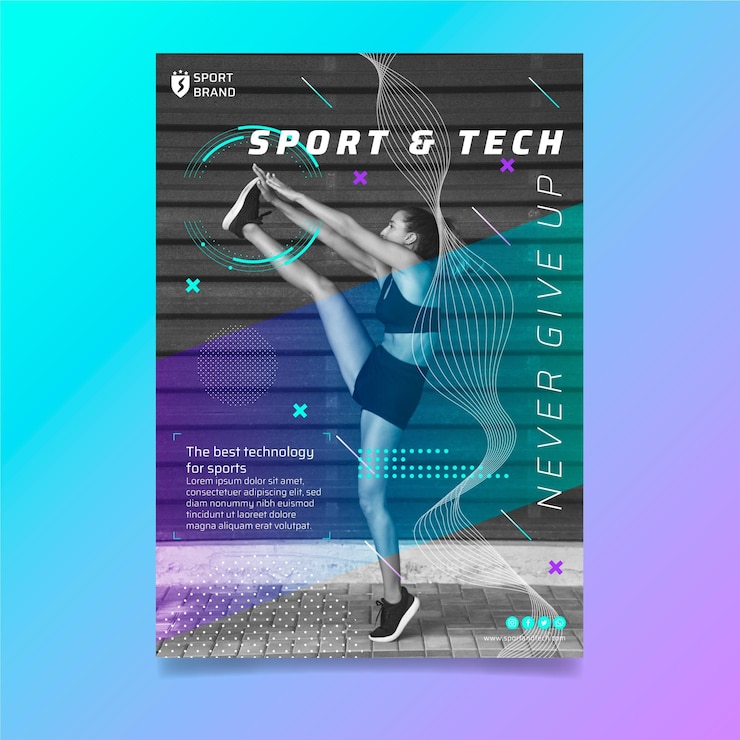 Bezpłatny plik Wektor pionowa ulotka sportowo-techniczna