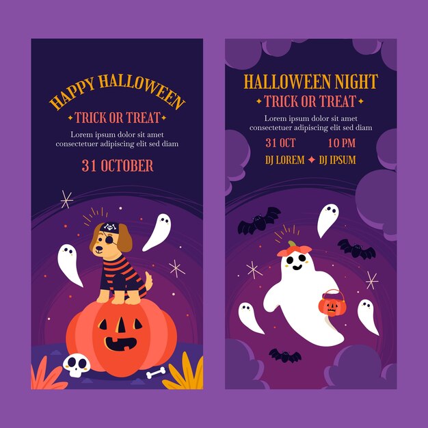 Pionowy szablon banera na sezon halloween