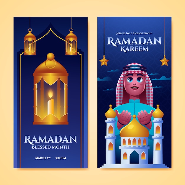 Pionowy Szablon Transparentu Na Islamskie Obchody Ramadanu