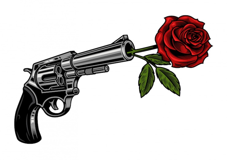 Bezpłatny plik Wektor pistolet z różą