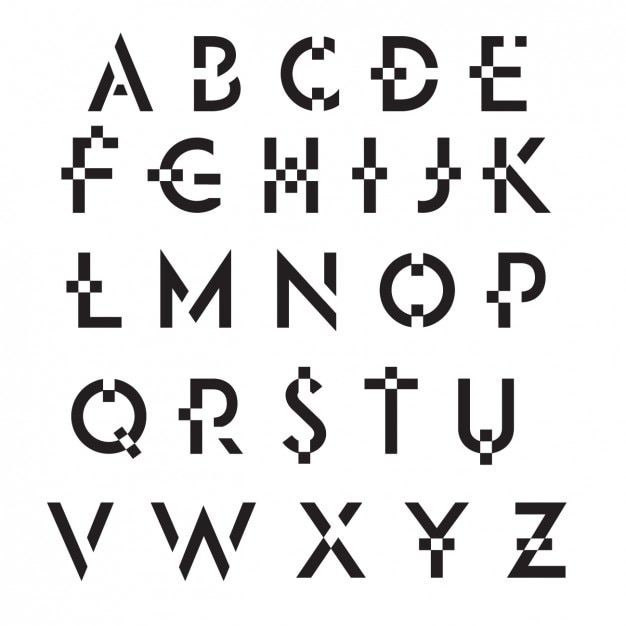 Bezpłatny wektor pixel alfabetu