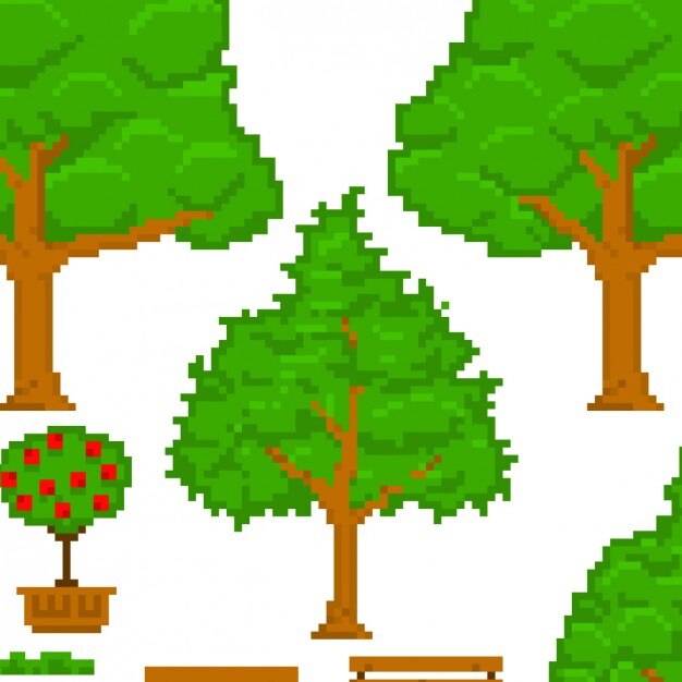 Pixelated drzewa