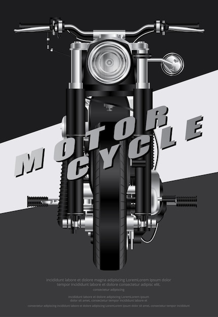 Plakat Chopper motocykl na białym tle ilustracji wektorowych
