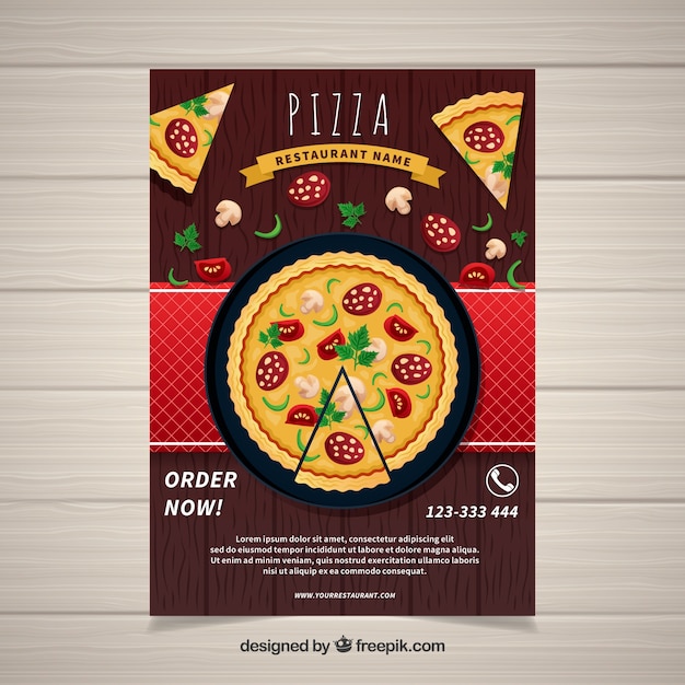 Bezpłatny wektor plakat dostawy pizzy