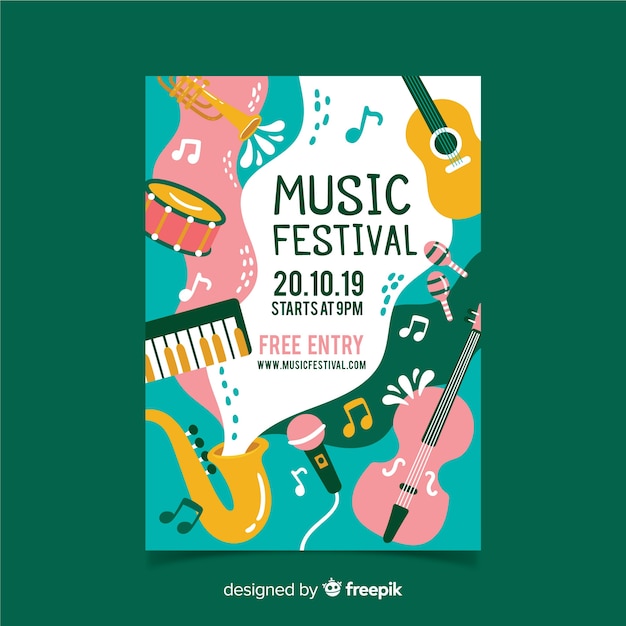 Plakat Festiwalu Muzyki Instrumentów I Fal