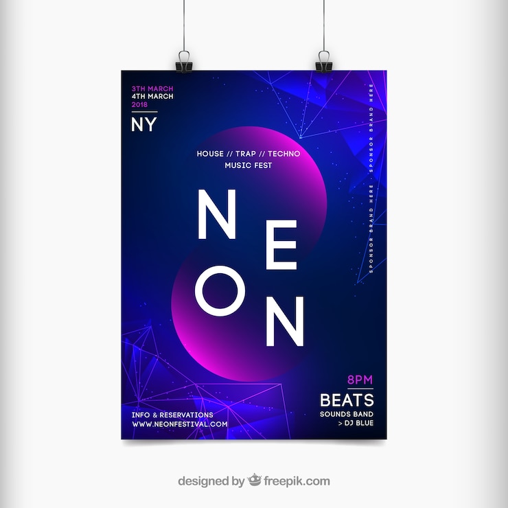 Bezpłatny plik Wektor plakat festiwalu muzyki w stylu abstrakcyjnym