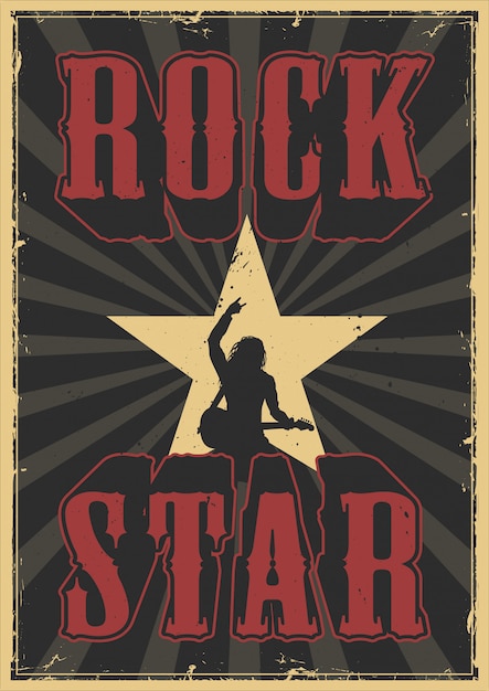 Bezpłatny wektor plakat gwiazda rocka