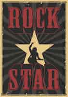 Bezpłatny wektor plakat gwiazda rocka