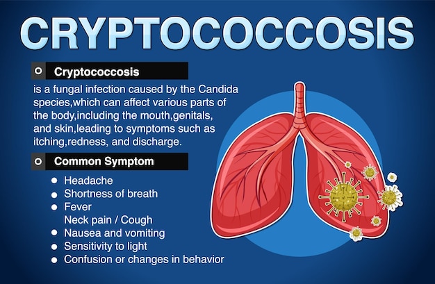 Bezpłatny wektor plakat informacyjny cryptococcosis