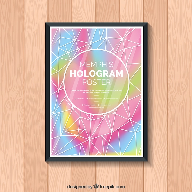 Bezpłatny plik Wektor plakat linii holograficznej