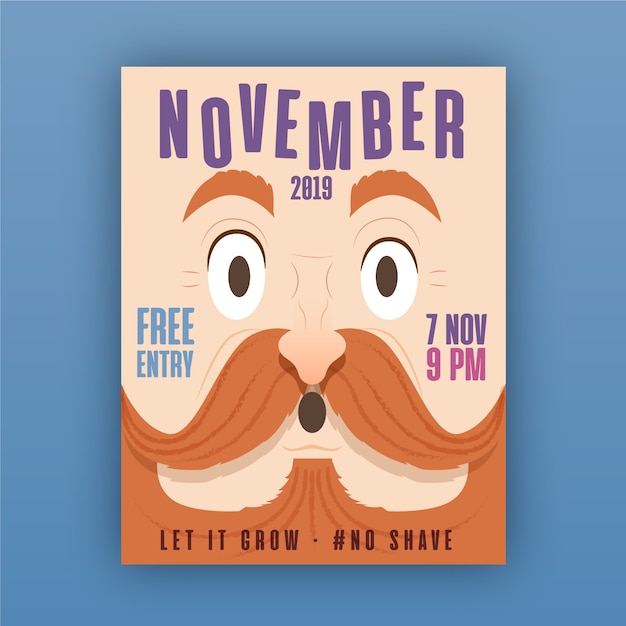 Bezpłatny wektor plakat movember