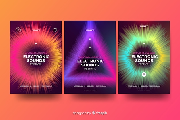 Plakat Muzyki Elektronicznej Wave Sound