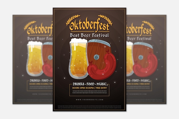 Bezpłatny wektor plakat oktoberfest